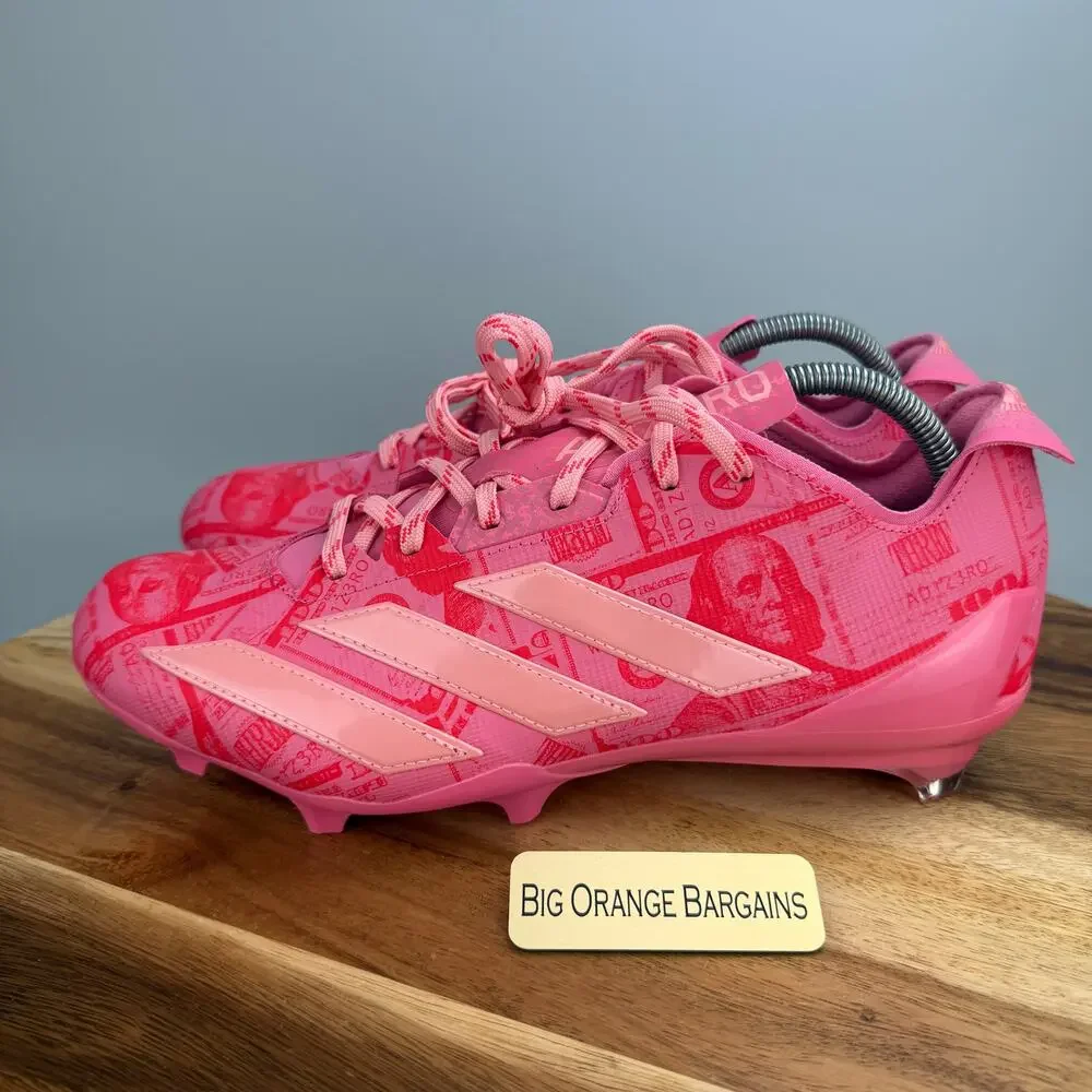 Adidas Adizero Electric II Currency Mens 10 Pink Money Football Cleats JQ3979